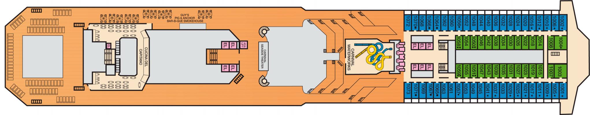 Cubierta 10 Carnival Radiance