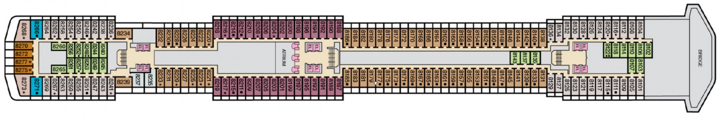 Cubierta 8 Carnival Spirit