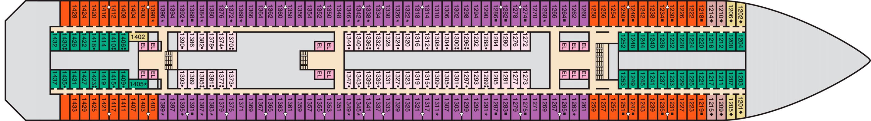 Cubierta 1 Carnival Sunrise