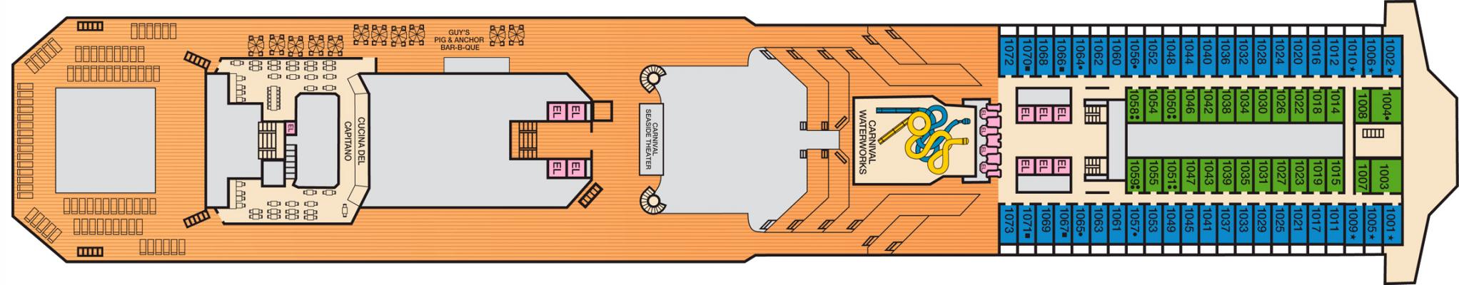 Cubierta 10 Carnival Sunrise
