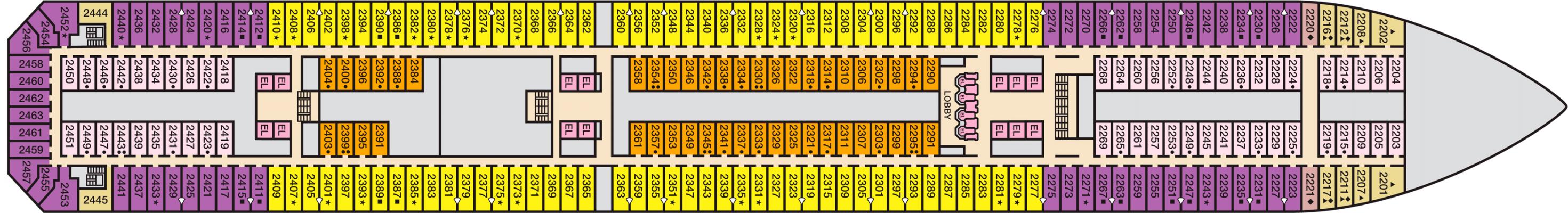 Cubierta 2 Carnival Sunrise
