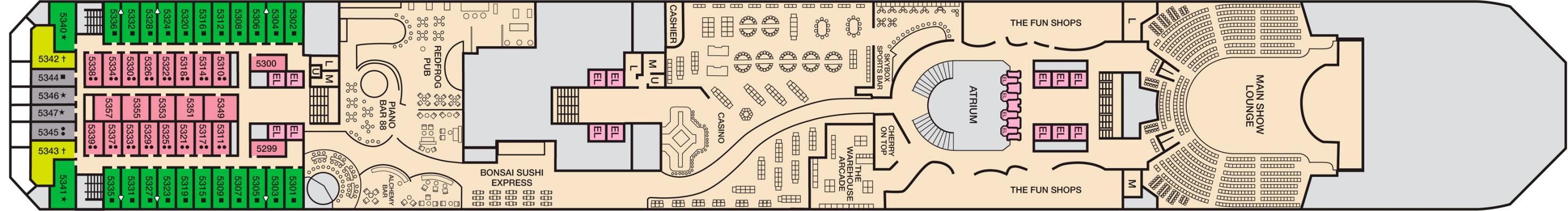 Cubierta 5 Carnival Sunrise