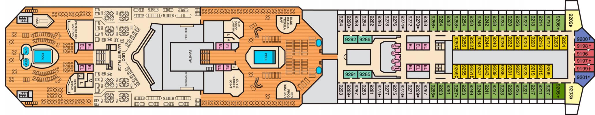 Cubierta 9 Carnival Sunrise
