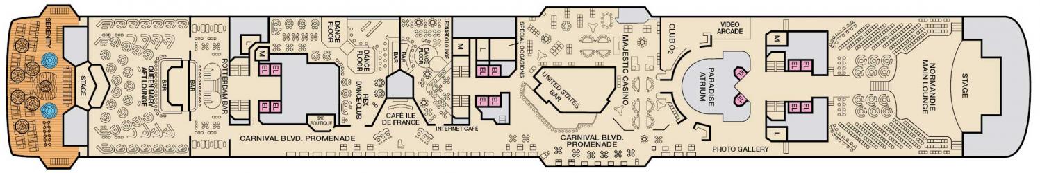 Cubierta 9 Carnival Paradise