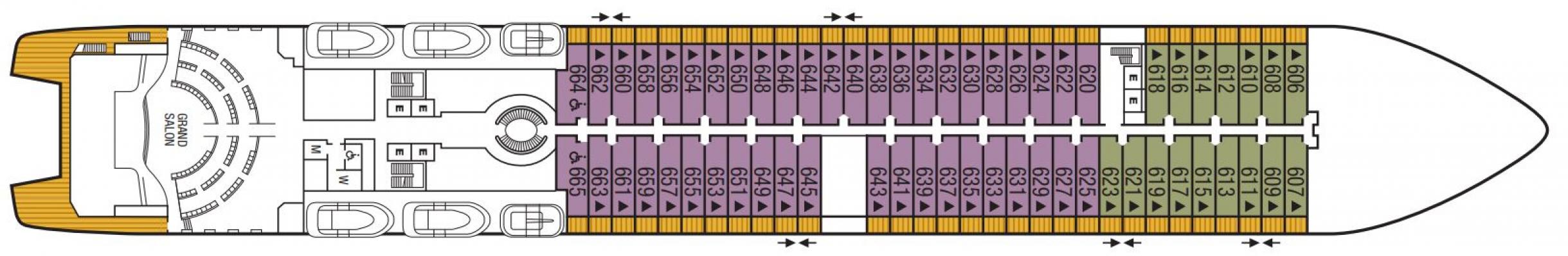 Cubierta 6 Seabourn Ovation