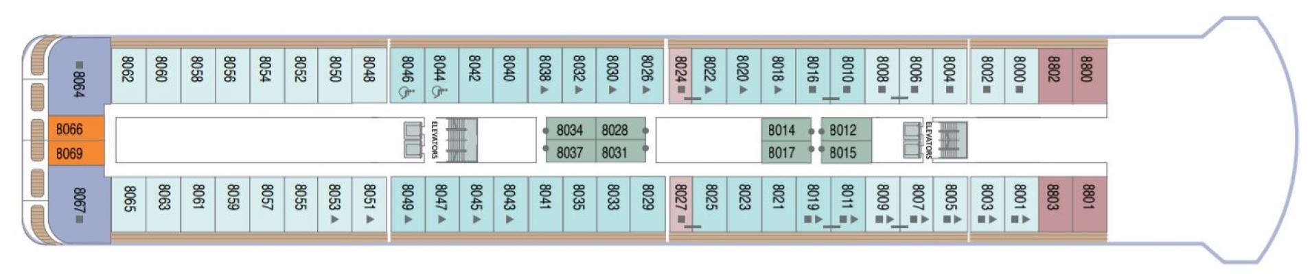Cubierta Deck 8 Azamara Onward