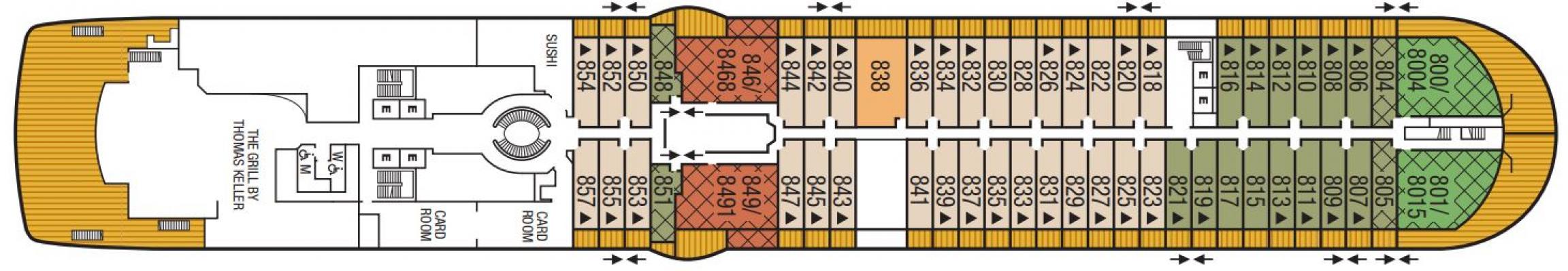 Cubierta 8 Seabourn Ovation