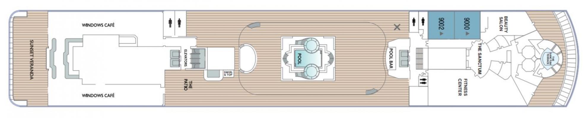 Cubierta Deck 9 Azamara Onward