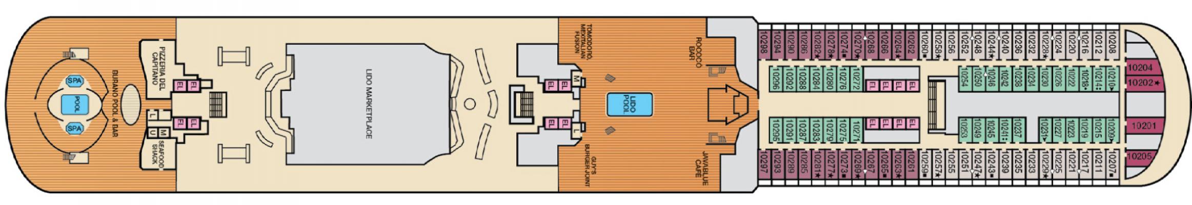 Cubierta 10 Carnival Venezia