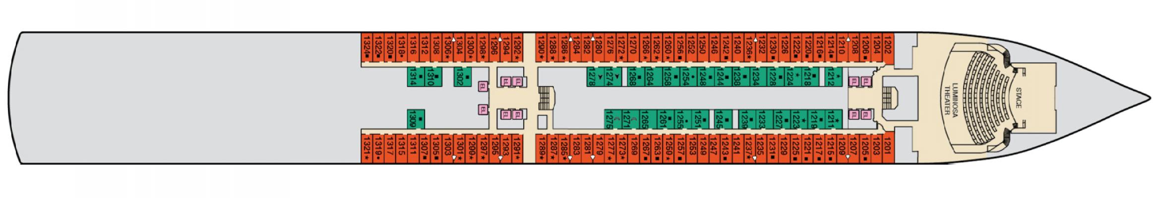 Cubierta DECK 1 Carnival Luminosa