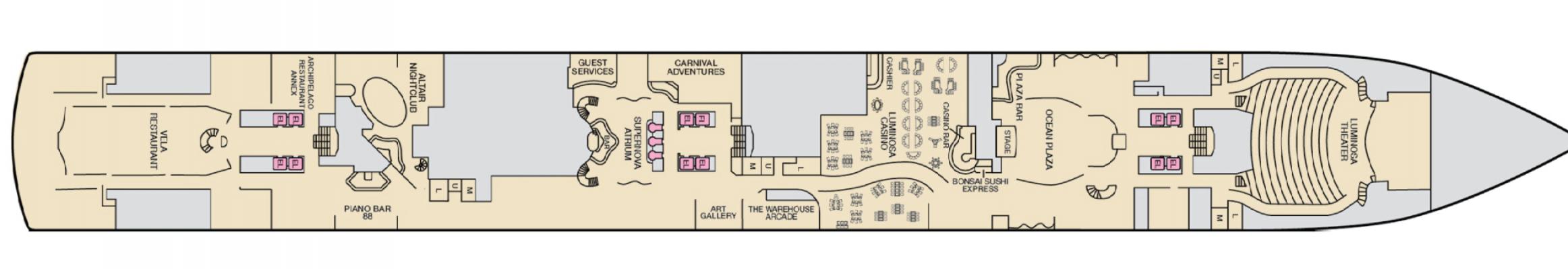 Cubierta DECK 2 Carnival Luminosa