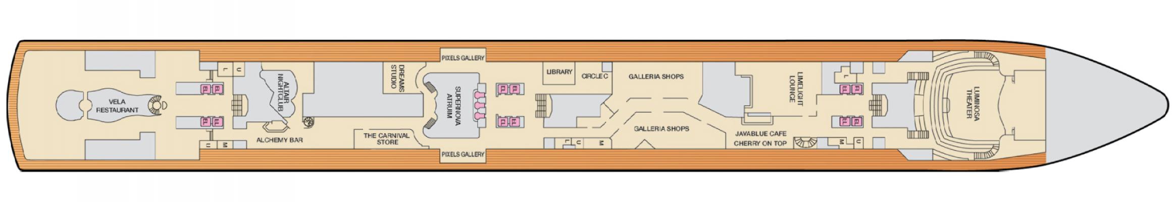 Cubierta DECK 3 Carnival Luminosa