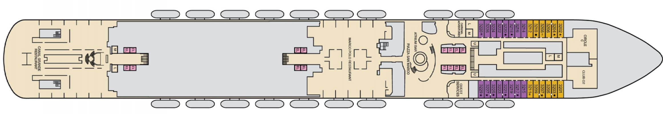 Cubierta 3 Carnival Venezia