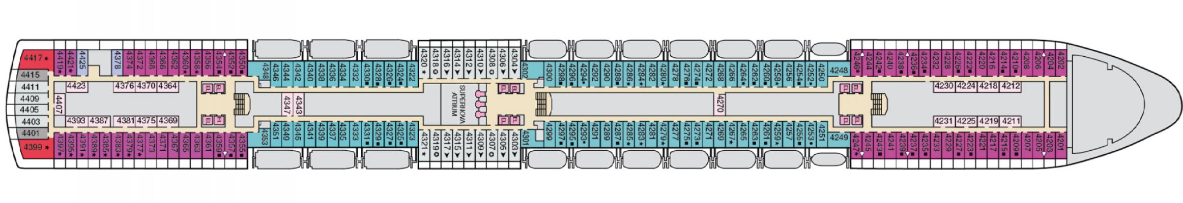 Cubierta DECK 4 Carnival Luminosa