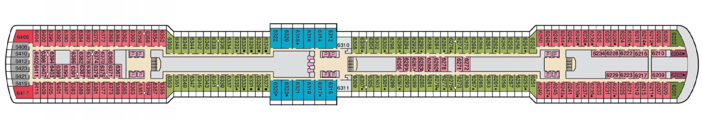 Cubierta DECK 6 Carnival Luminosa