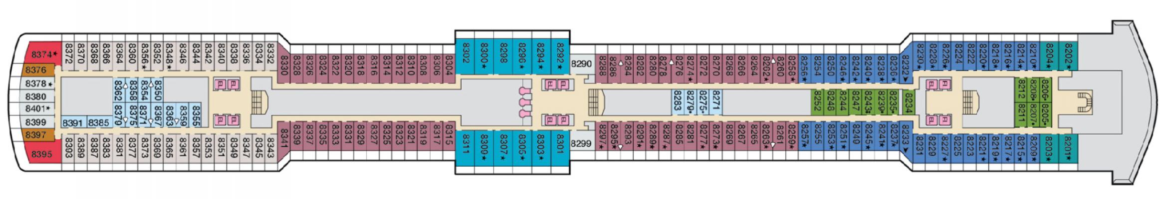 Cubierta DECK 8 Carnival Luminosa