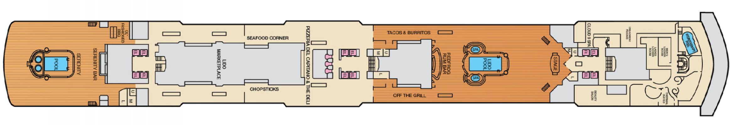 Cubierta DECK 9 Carnival Luminosa