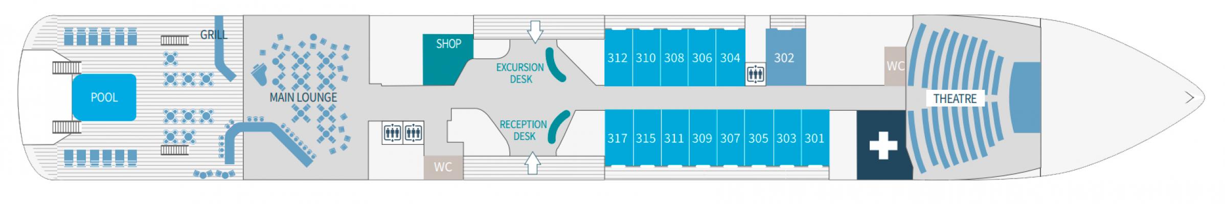Cubierta Deck 3 Le Bougainville