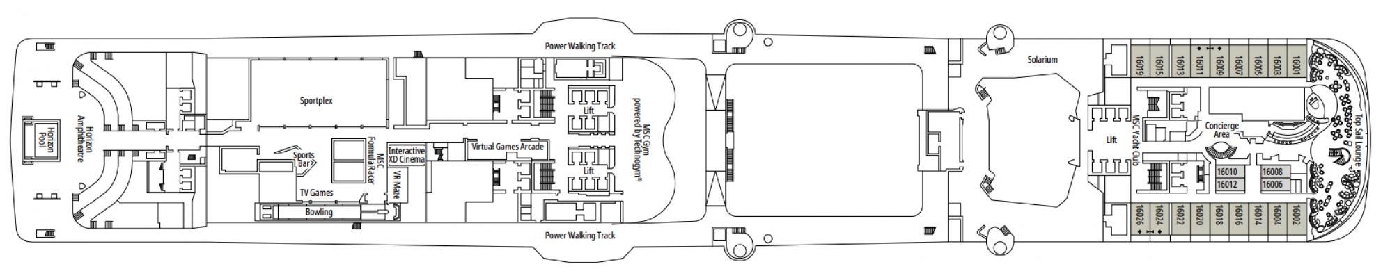 Cubierta 16 - Seaview MSC Bellissima