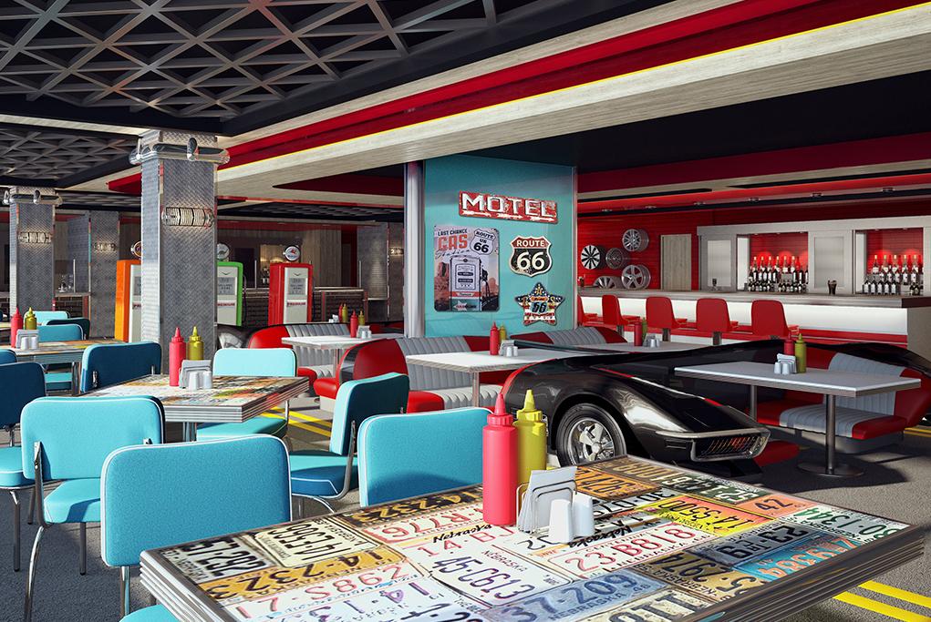 Restaurante American Diner Norwegian Encore