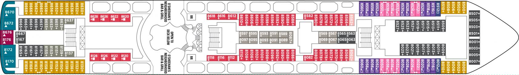 Cubierta 8 Norwegian Dawn