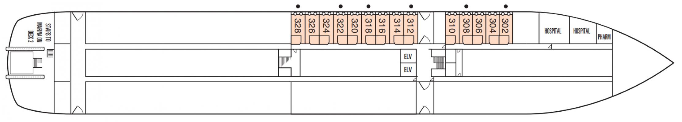 Cubierta 3 M/S Paul Gauguin