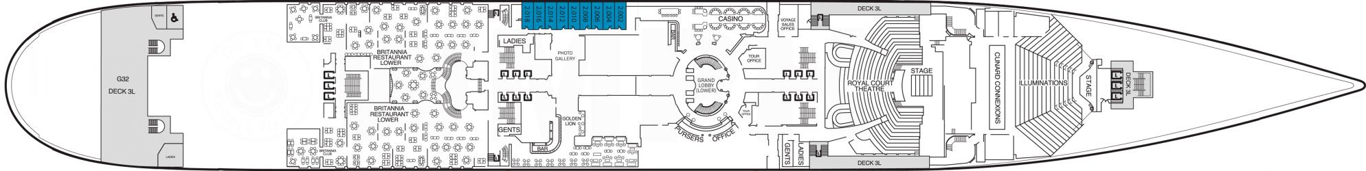 Cubierta 2 Queen Mary 2