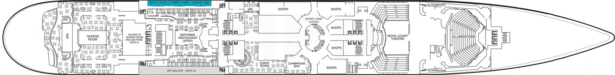 Cubierta 3 Queen Mary 2