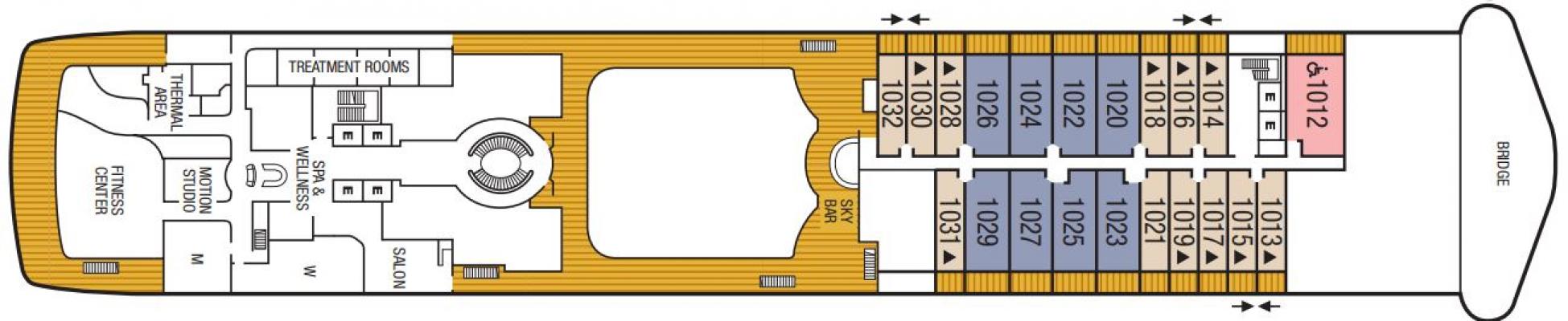 Cubierta 10 Seabourn Encore