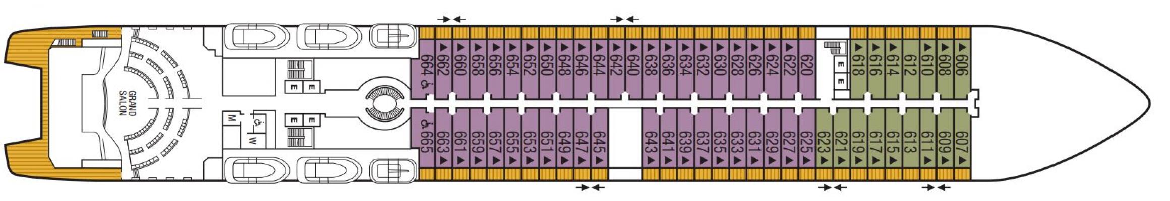 Cubierta 6 Seabourn Encore