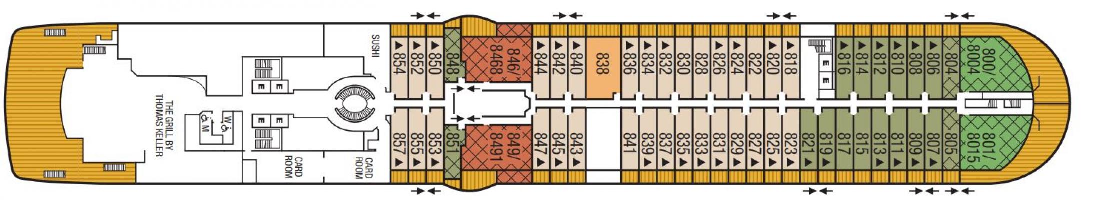 Cubierta 8 Seabourn Encore