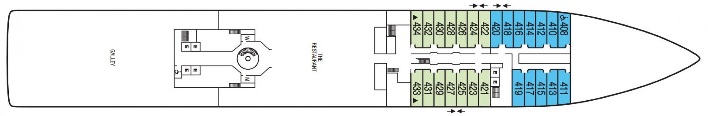 Cubierta 4 Seabourn Quest