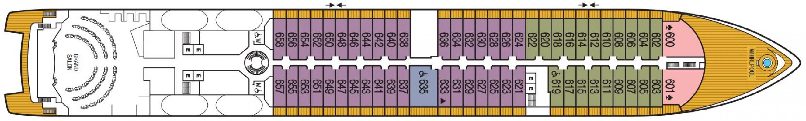 Cubierta 6 Seabourn Quest