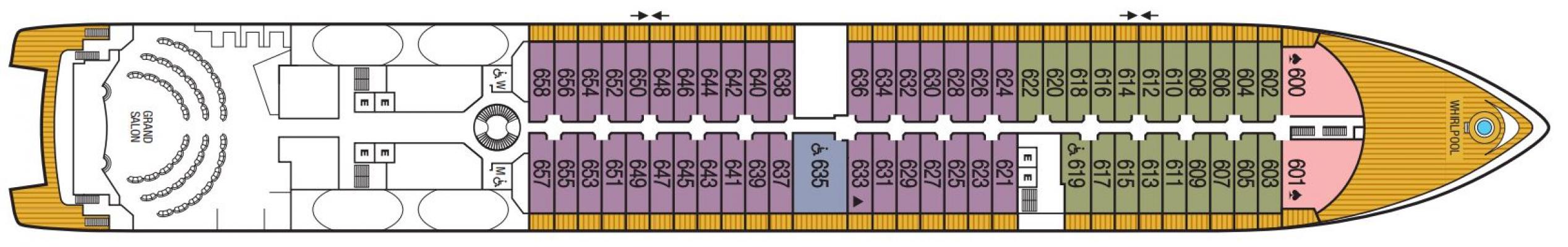 Cubierta 6 Seabourn Sojourn