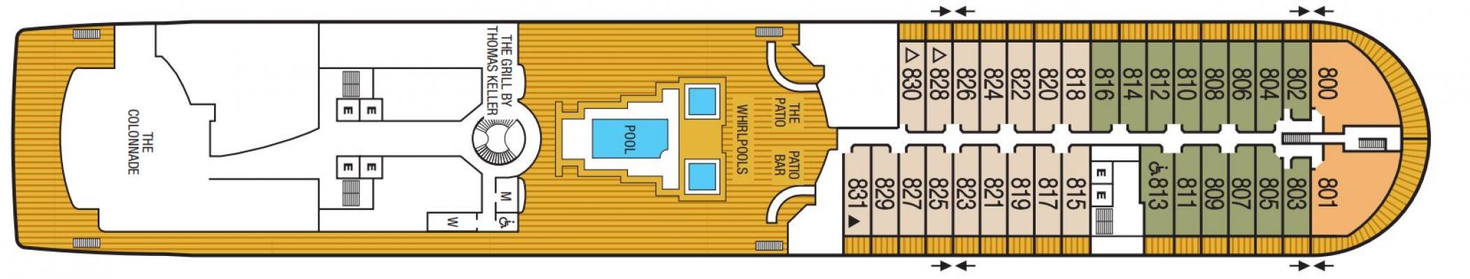 Cubierta 8 Seabourn Sojourn